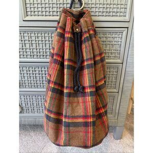 NWOT Vintage Gap Mt. Whistler Lodge wool blend tartan backpack D4